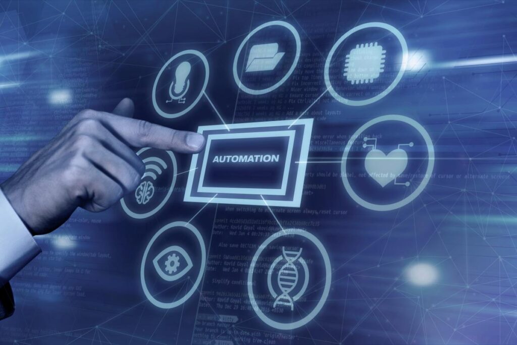 Illustration of AI assisting in creating SEO-optimized product descriptions for e-commerce platforms.
